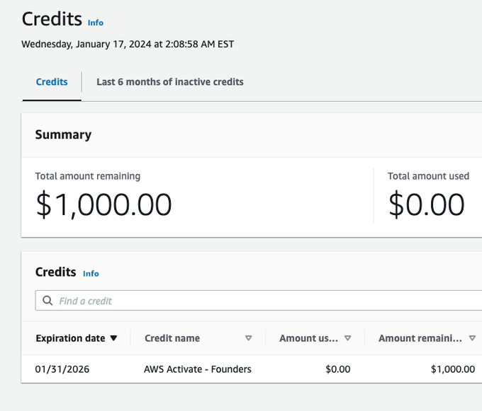 Buy AWS Account With 1000 Credits